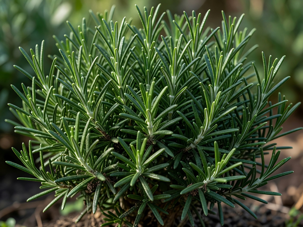 Rosemary plant with dense needles
